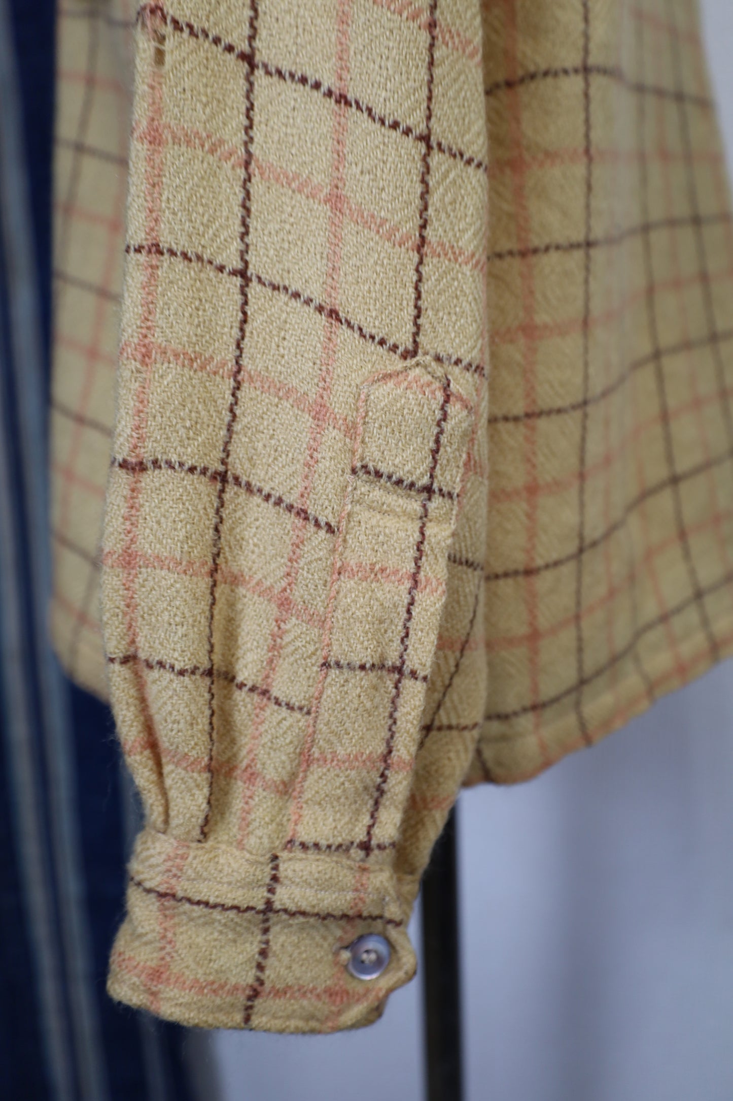 B135 / 1970's Vintage Customneedle Tailoring Wool Check Shirt