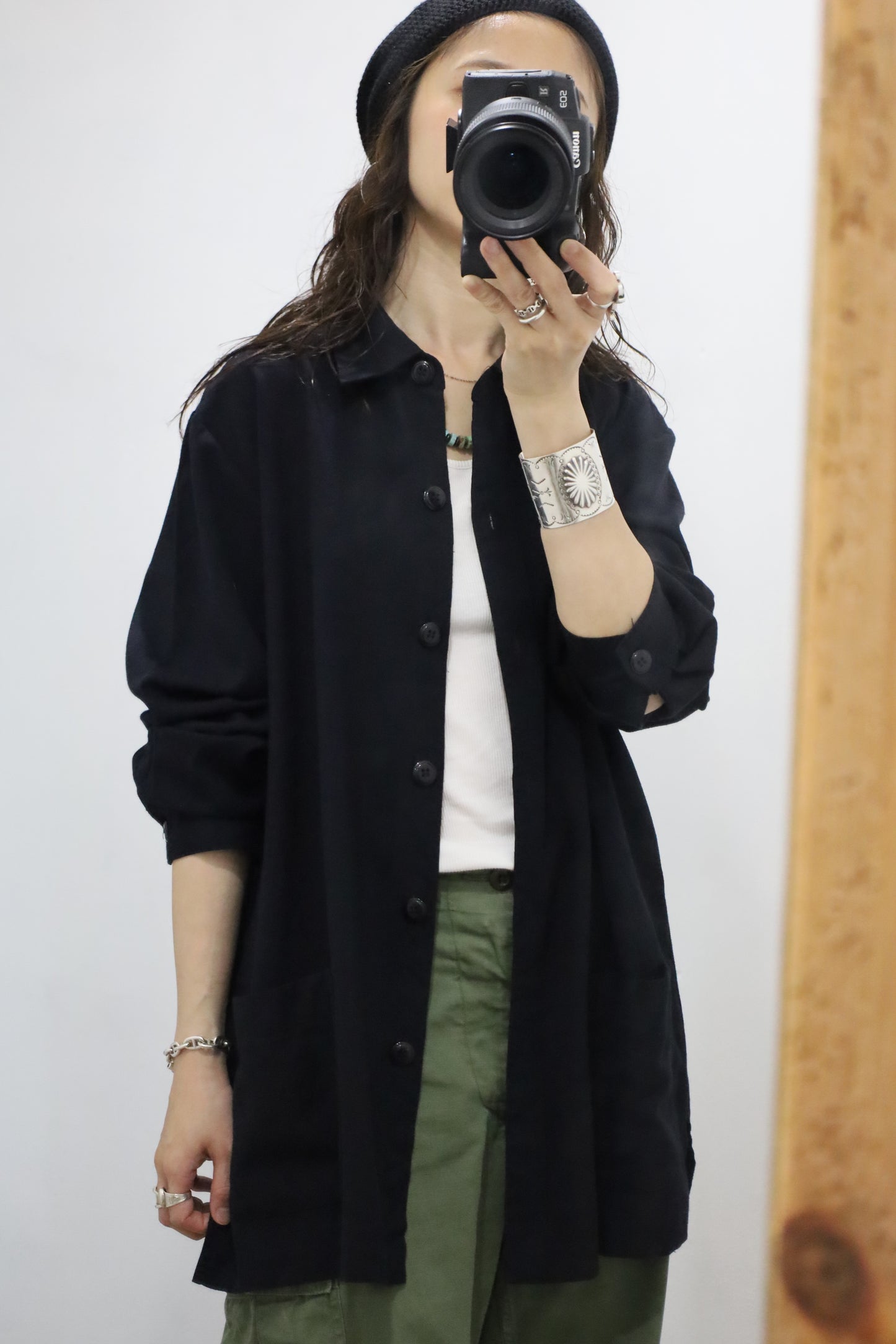 B926 / 1990's SAG HARBOR rayon fabric coverall jacket