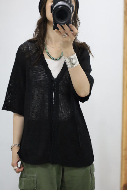 B948 / 1990's SAG HARBOR short sleeve mesh cardigan