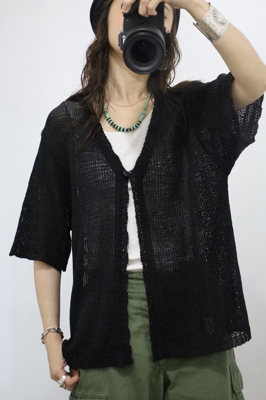 B948 / 1990's SAG HARBOR short sleeve mesh cardigan