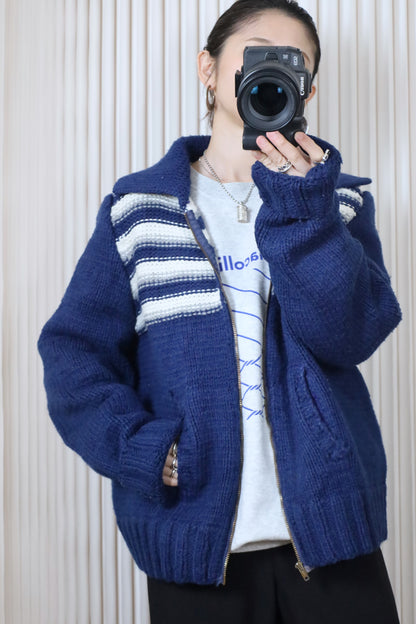 B187 / 1960's Vintage UNKNOWN Cowtin Knit Jacket
