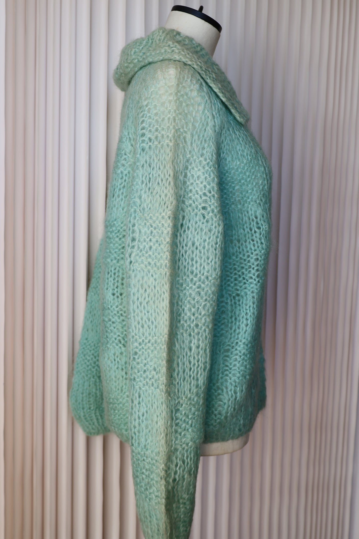 914 / UNKNOWN wool mohair fabric HAND KNIT