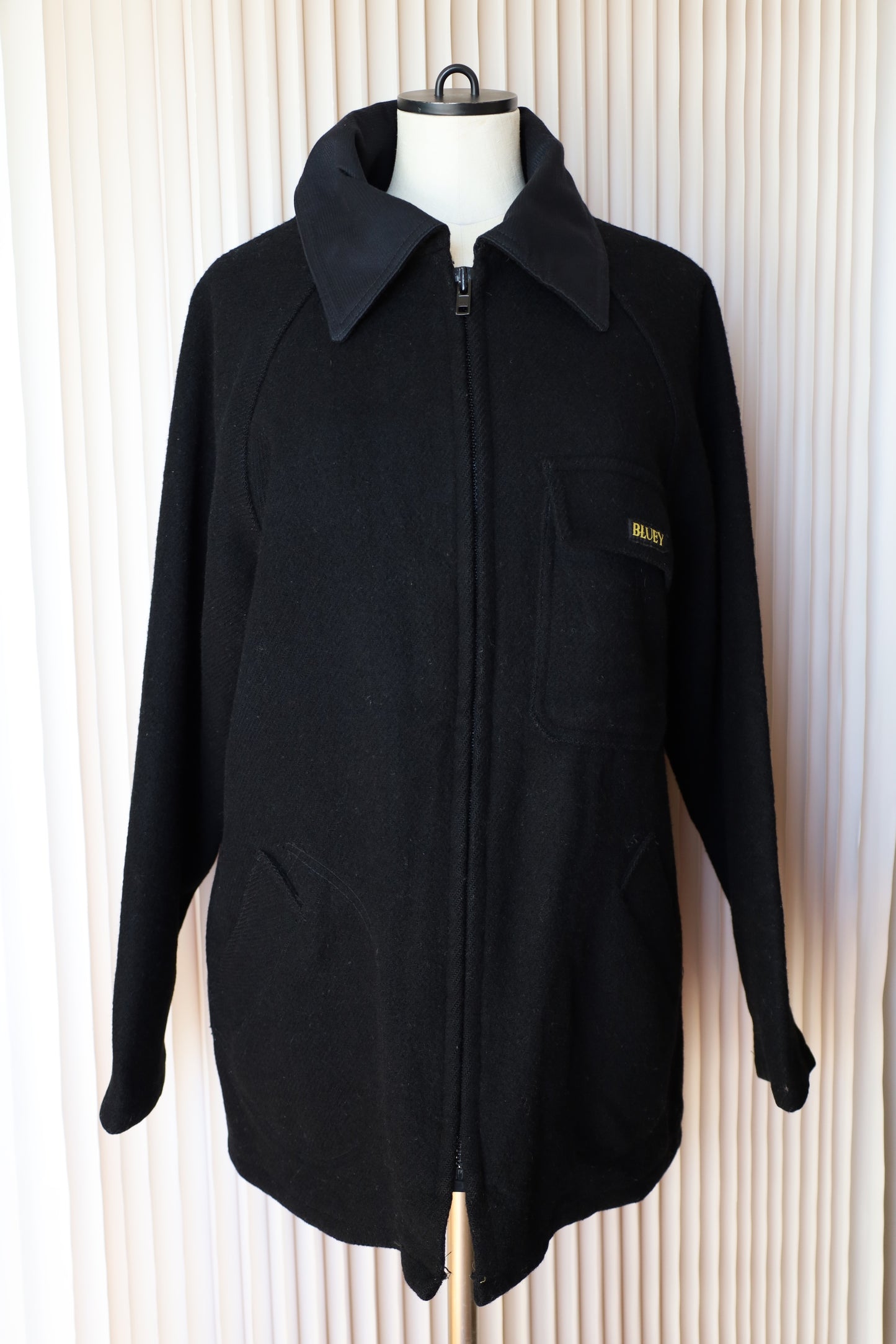 J99 / 1990's CARVAL wool fabric zip up jacket