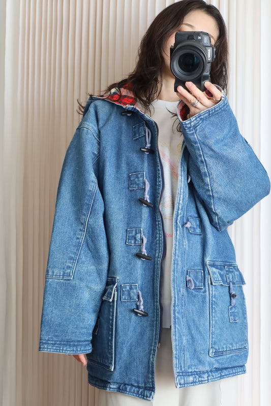 Z406 / 1990's OLD Pan Asia Denim Duffle Coat