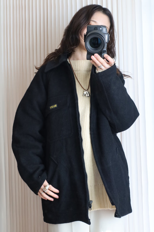 J99 / 1990's CARVAL wool fabric zip up jacket