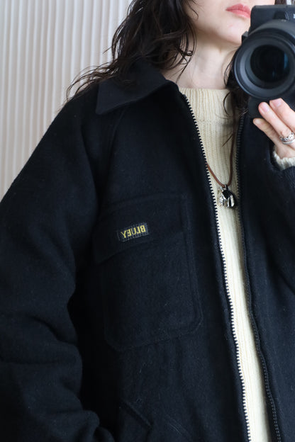 J99 / 1990's CARVAL wool fabric zip up jacket