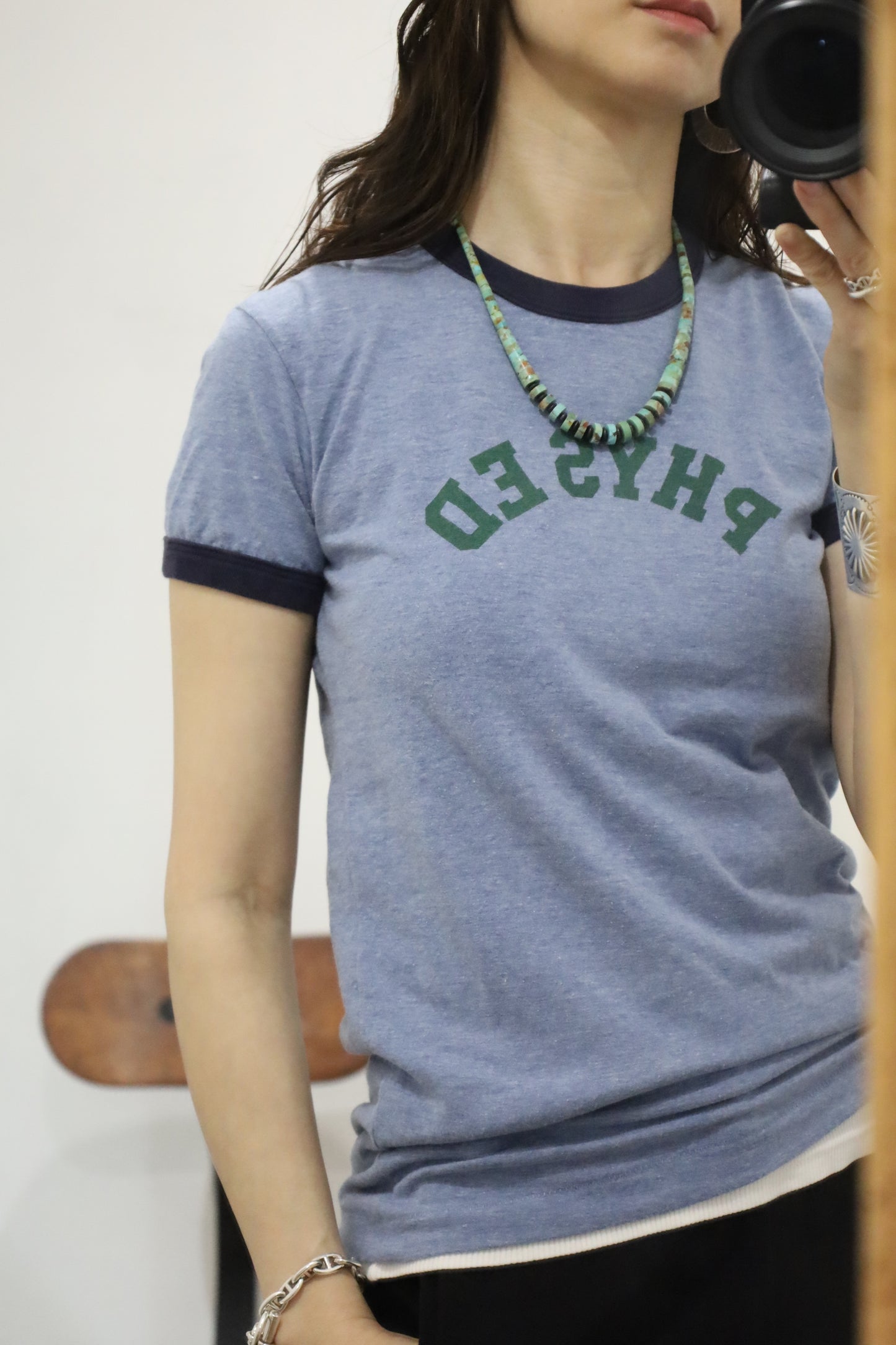B919 / 1980's UNKNOWN Ringer print tee