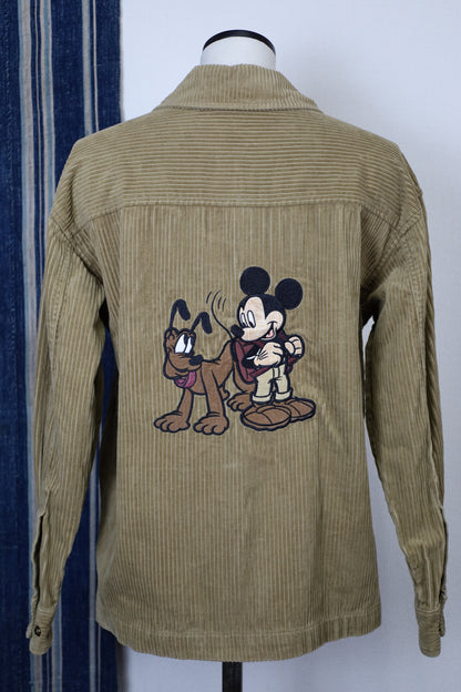 Z464 / 1990's OLD The Disney Sore Embroidery corduroy shirt