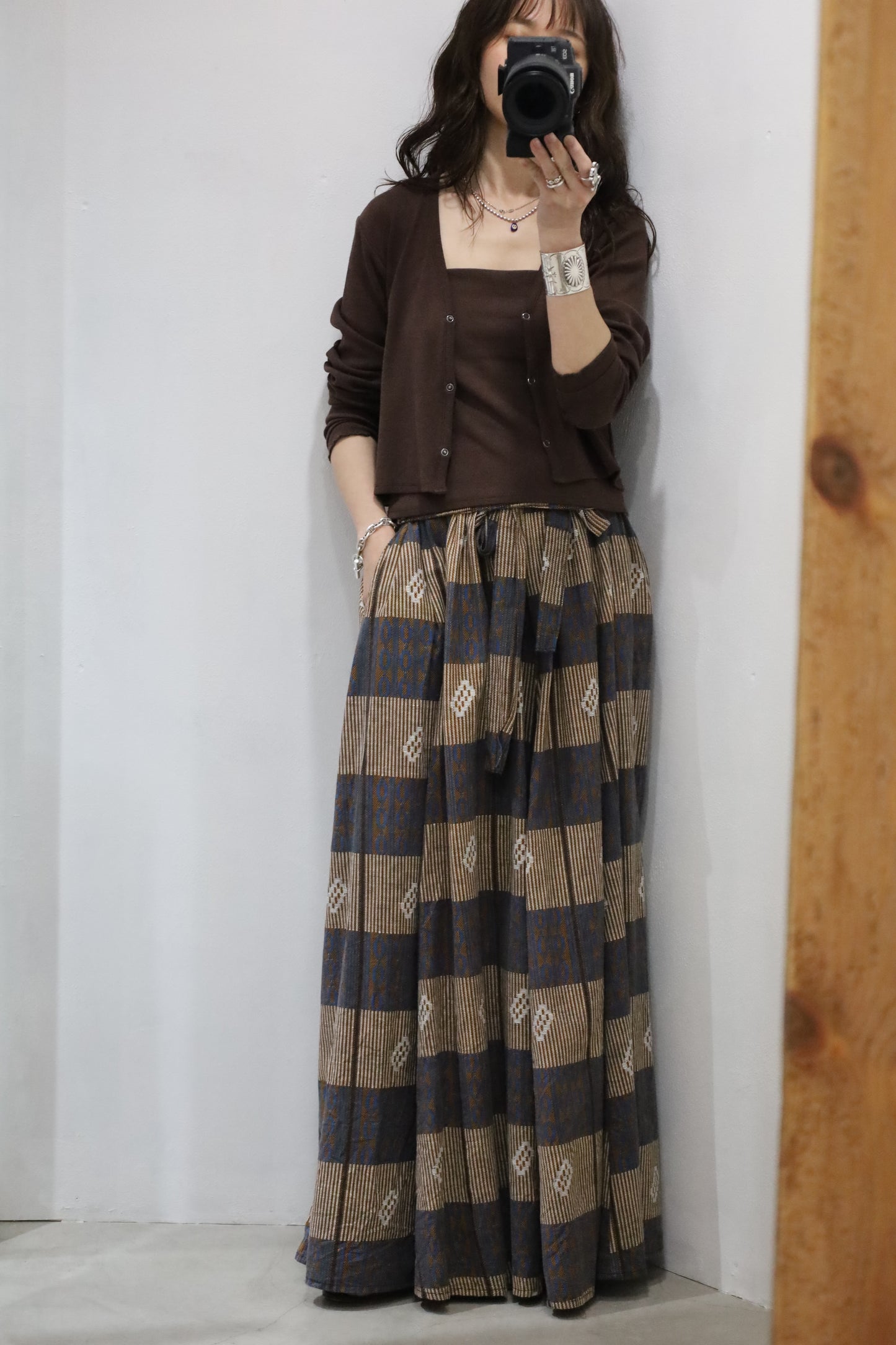 A924 / UNKNOWN  India cottonn pattern skirt