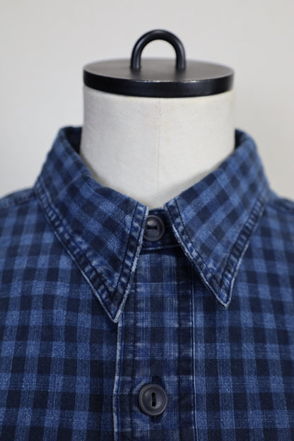 Z122 / 1990's POLO by Ralph Lauren indigodye check shirt