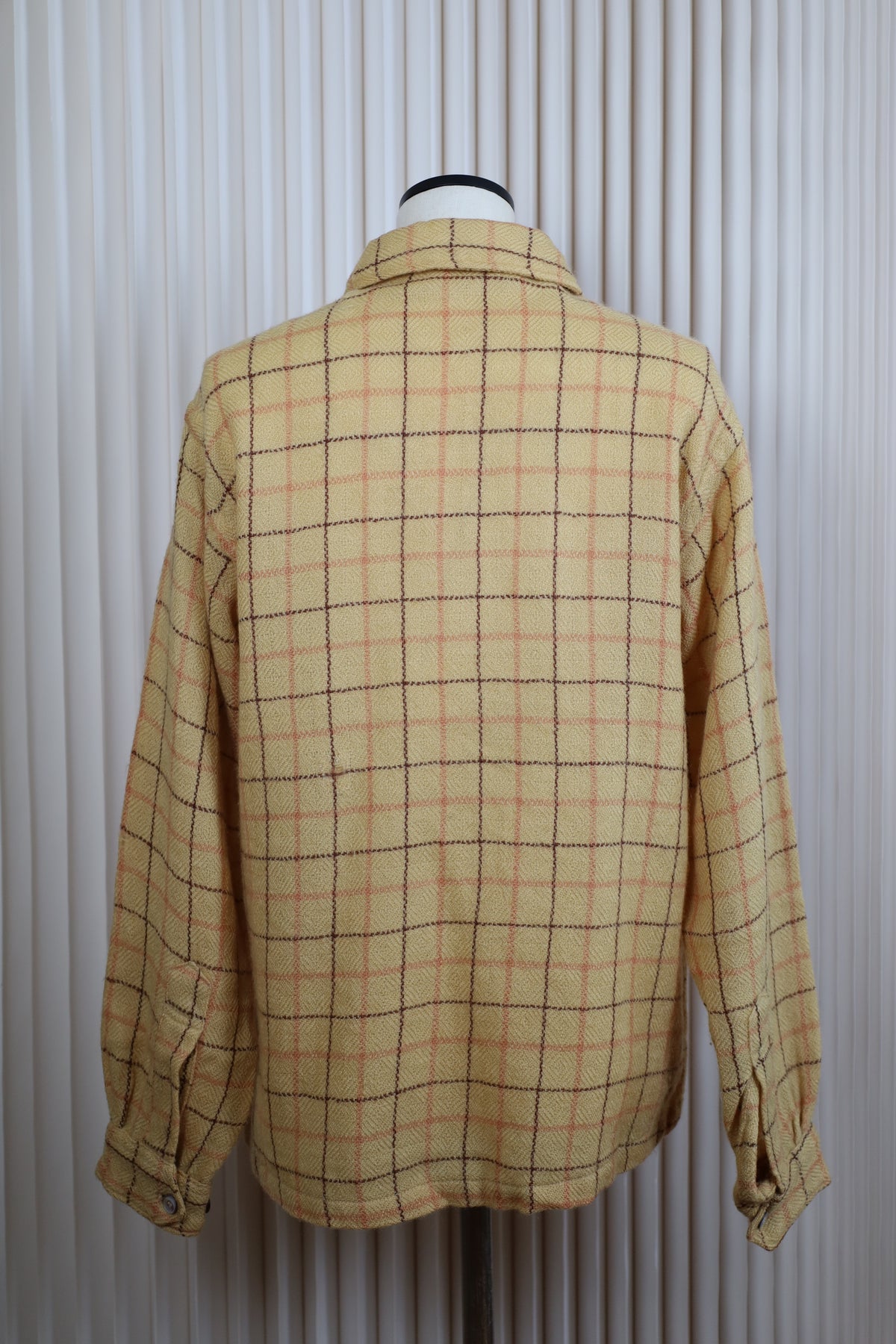B135 / 1970's Vintage Customneedle Tailoring Wool Check Shirt