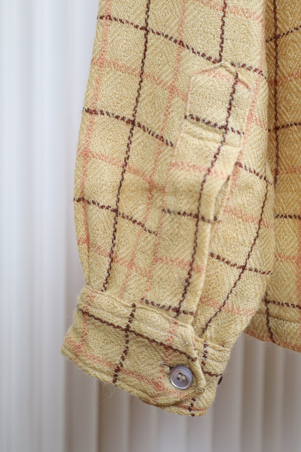 B135 / 1970's Vintage Customneedle Tailoring Wool Check Shirt