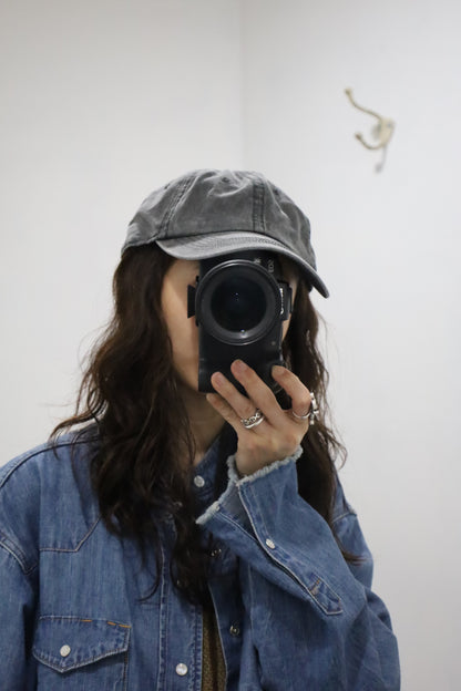 A900 / USED black denim cap