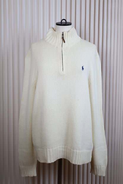 L59 / 1990's Polo by Ralph Lauren Half zip Cotton knit