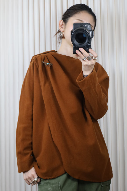 783 / 1980's ANNE KLEIN wool fabric design jacket