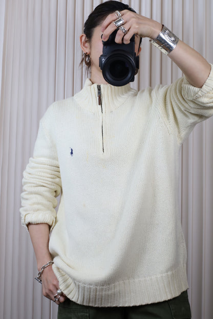 L59 / 1990's Polo by Ralph Lauren Half zip Cotton knit
