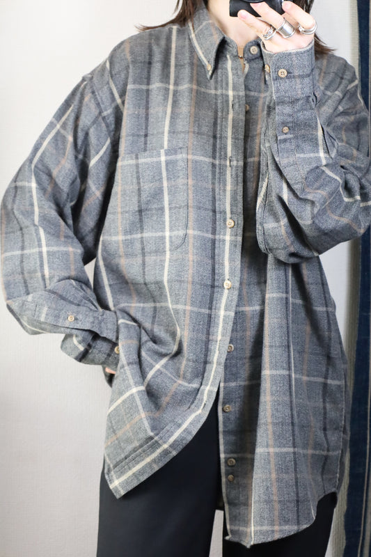 Z411 / 1990's OLD NATURAL ISSUE Check pattern Shirt