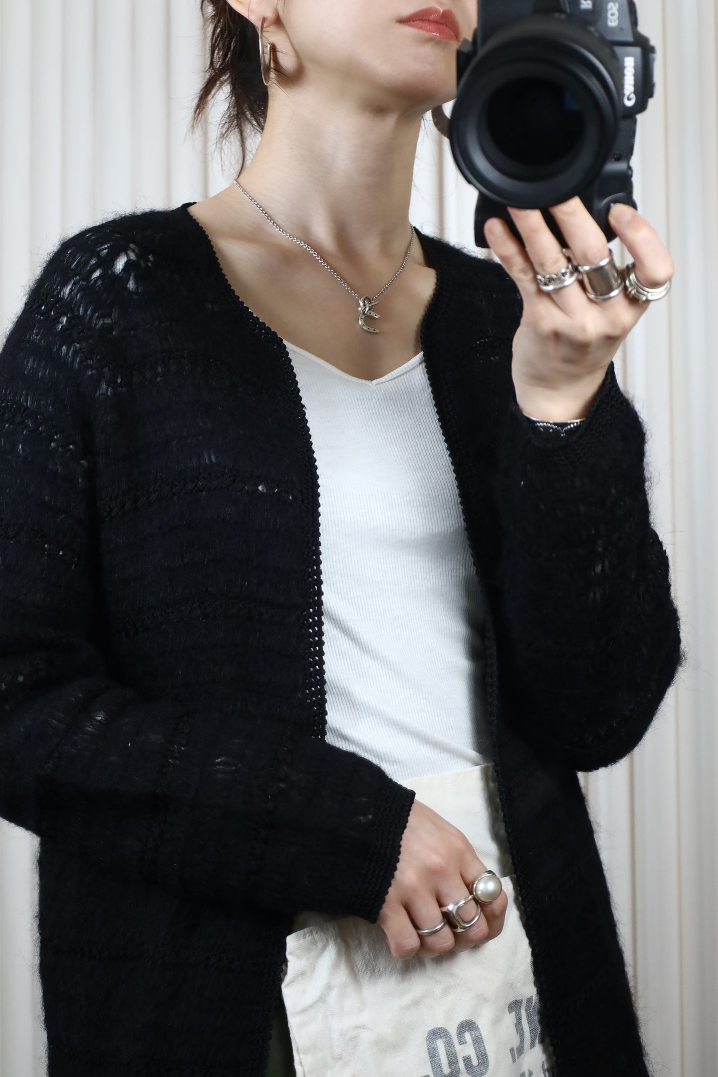 J91 / 1990's La Seine mohair naylon design cardigan