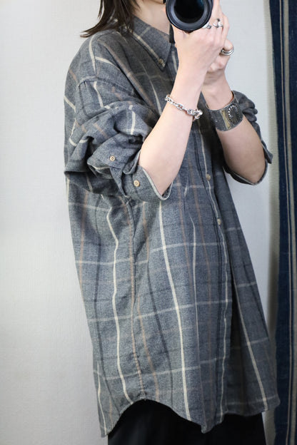 Z411 / 1990's OLD NATURAL ISSUE Check pattern Shirt