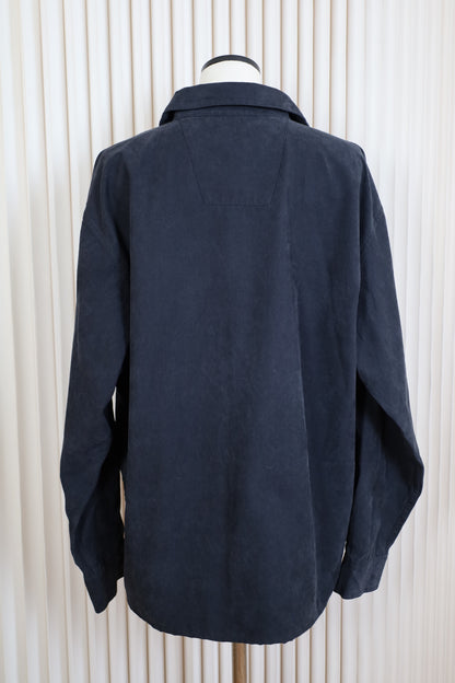 C1013 / early2000's UNTIED remake lace up fake suede shirt