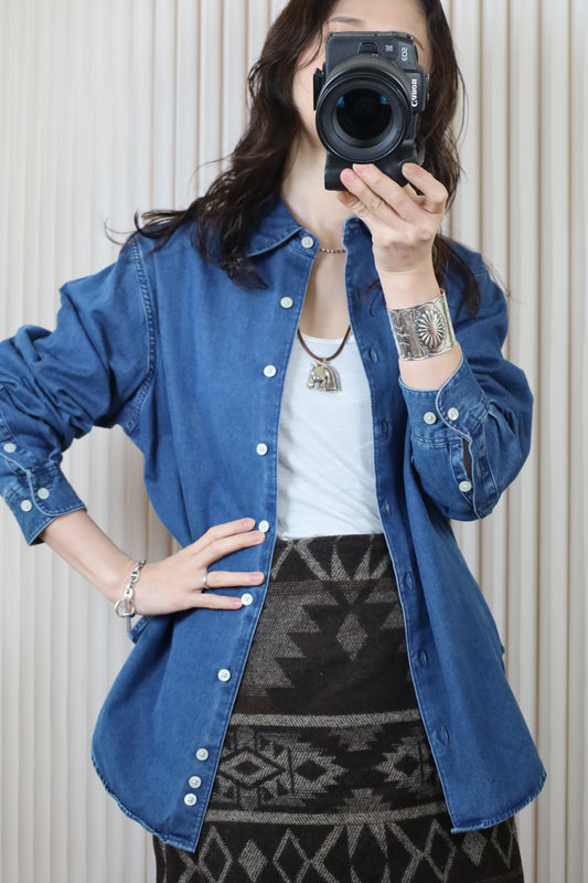 J57 / early2000's LANDS END denim shirt