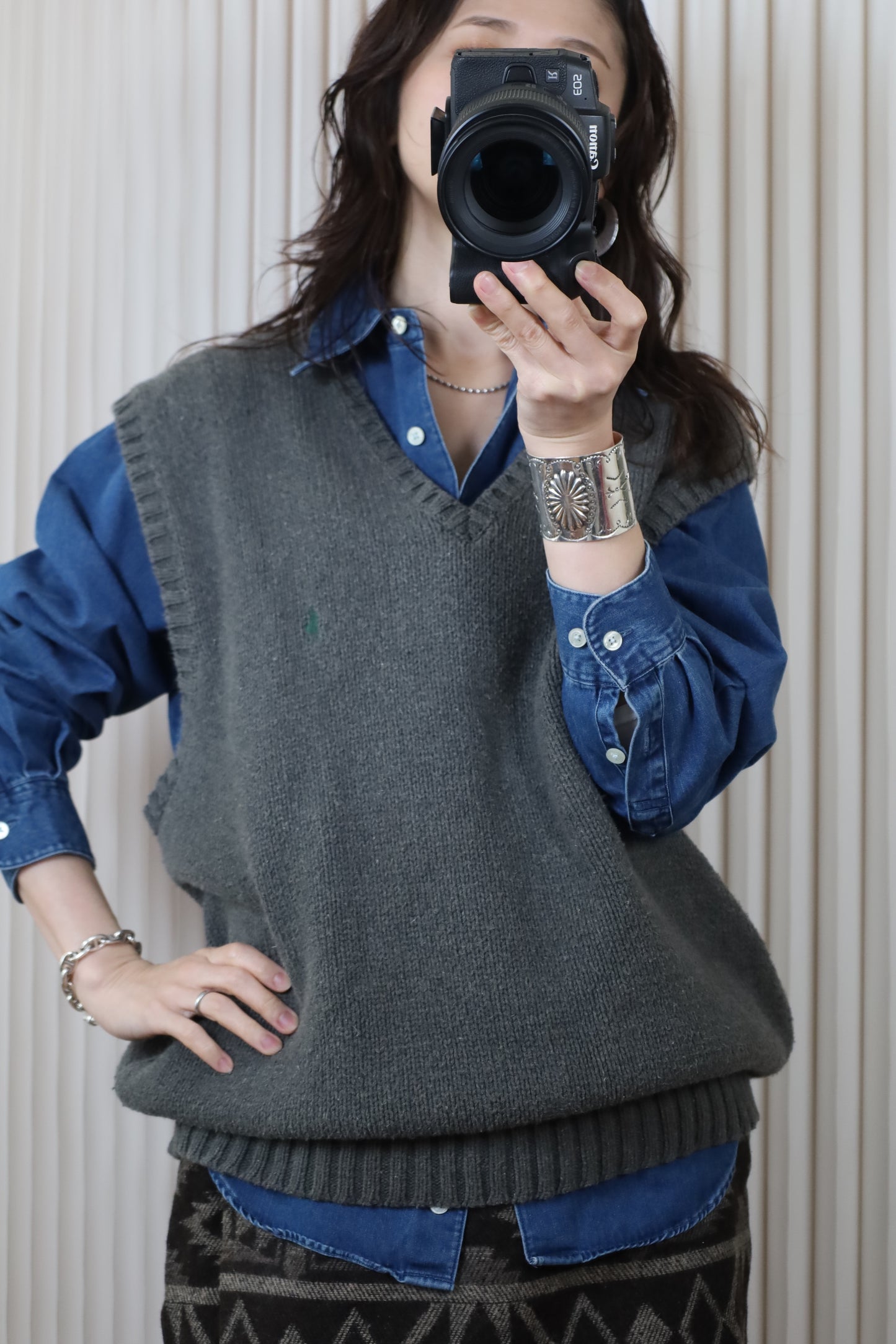 J28 / 1990's POLO by Ralph Lauren cotton knit vest