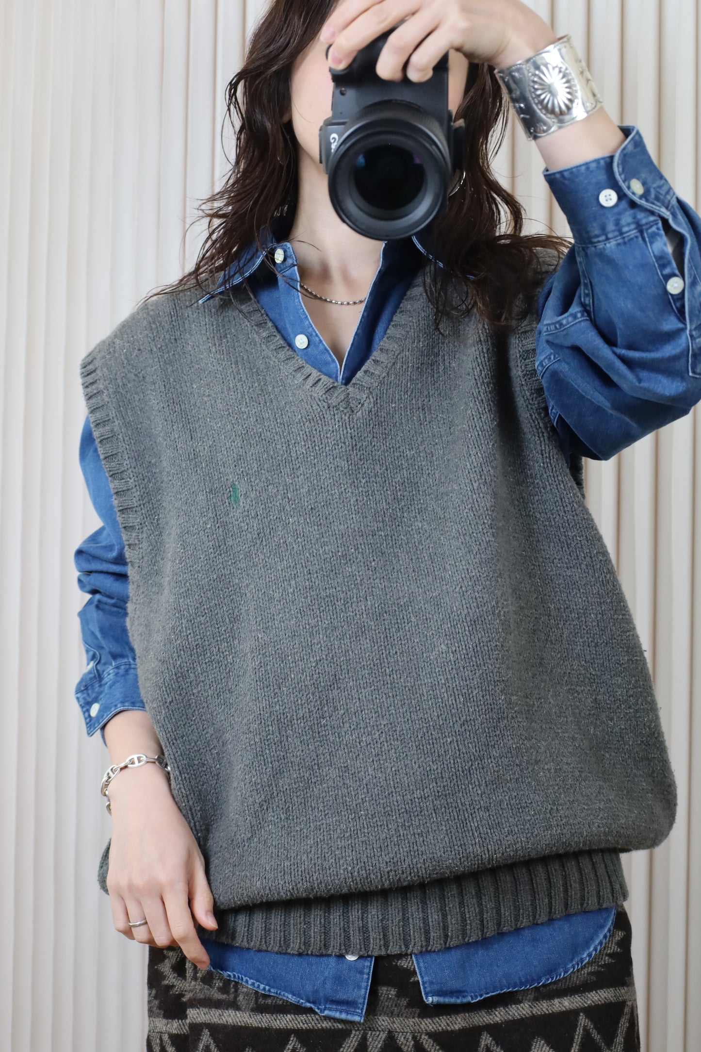 J28 / 1990's POLO by Ralph Lauren cotton knit vest