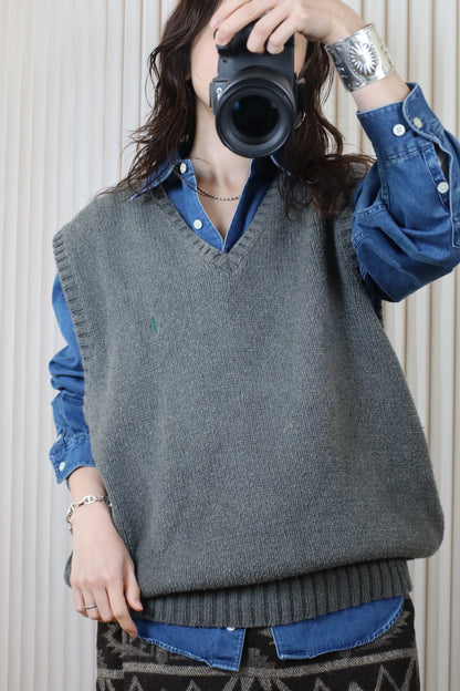 J28 / 1990's POLO by Ralph Lauren cotton knit vest