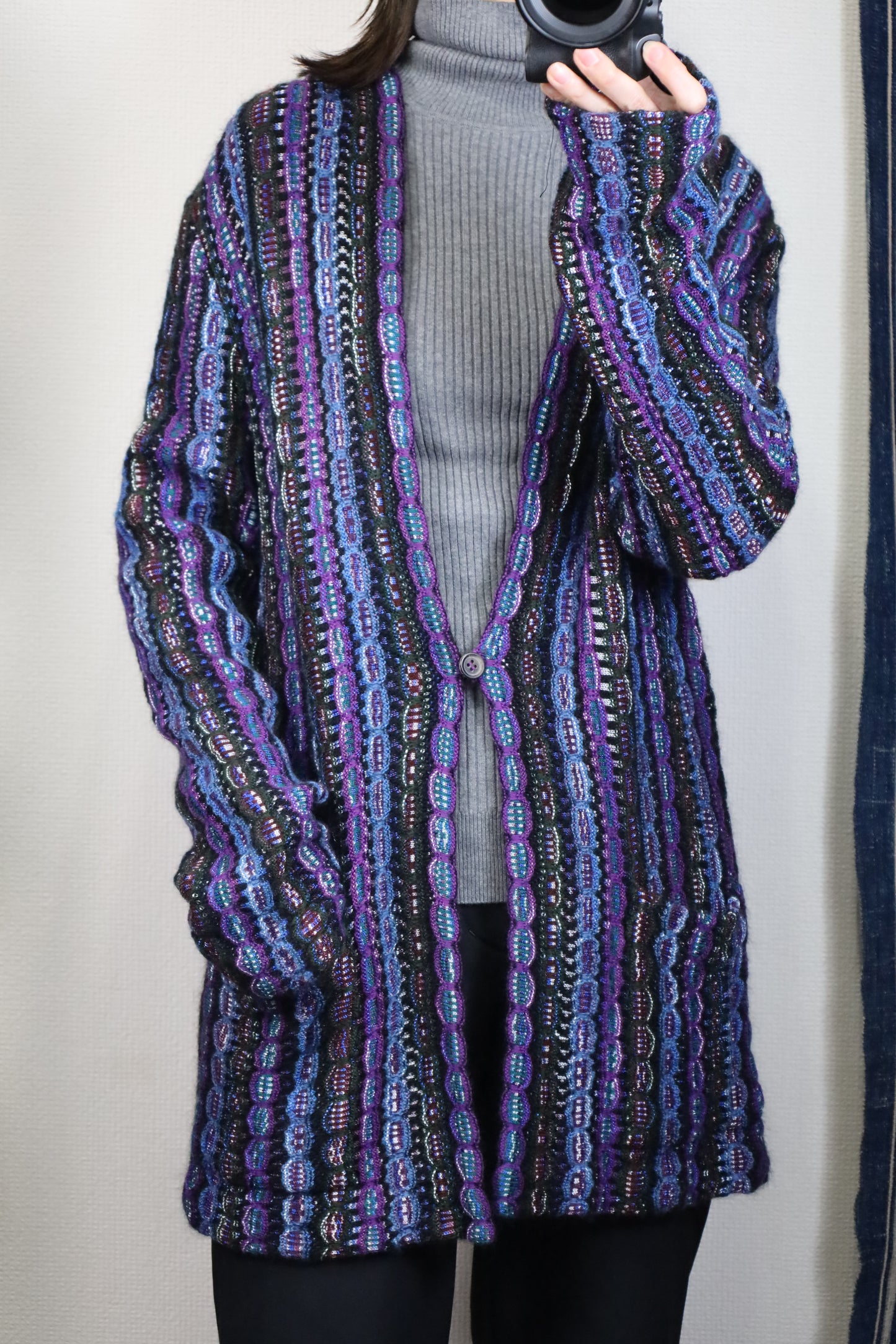 Z428 / 1990's OLD MISSONI Pattern Cardigan