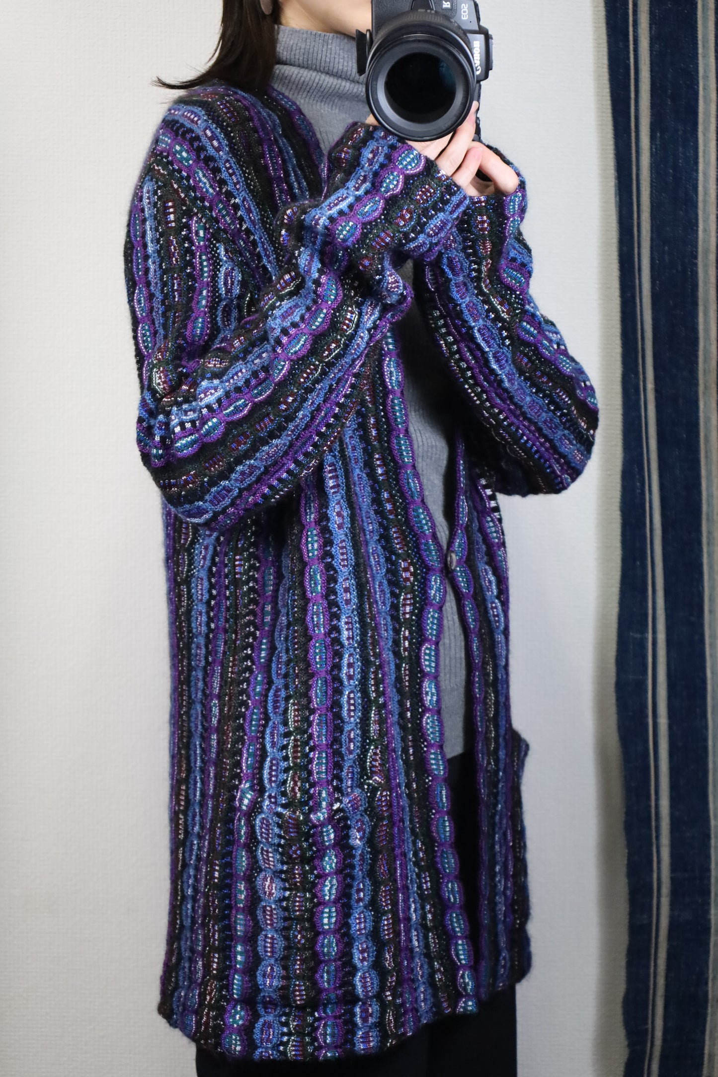 Z428 / 1990's OLD MISSONI Pattern Cardigan