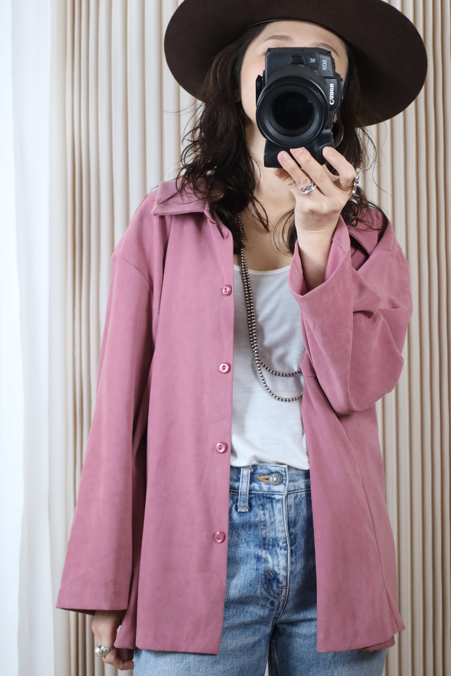 J35 / early2000's EN FOCUS fake suede shirt