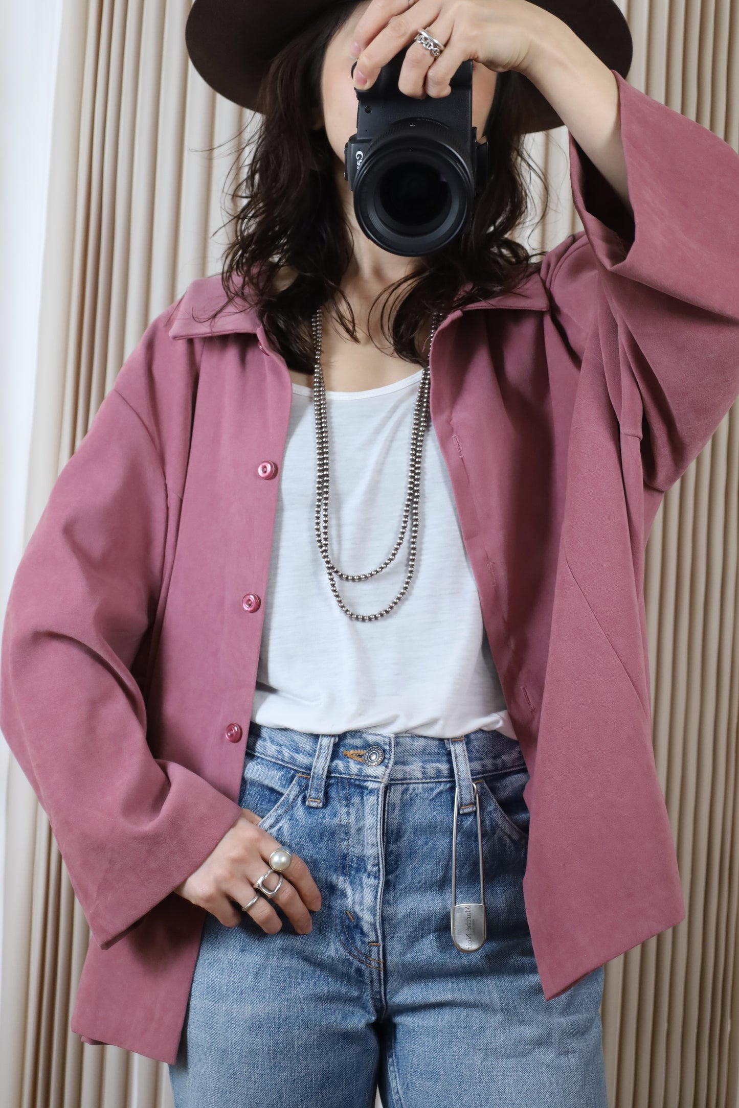 J35 / early2000's EN FOCUS fake suede shirt