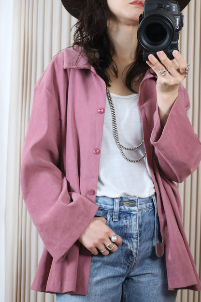 J35 / early2000's EN FOCUS fake suede shirt