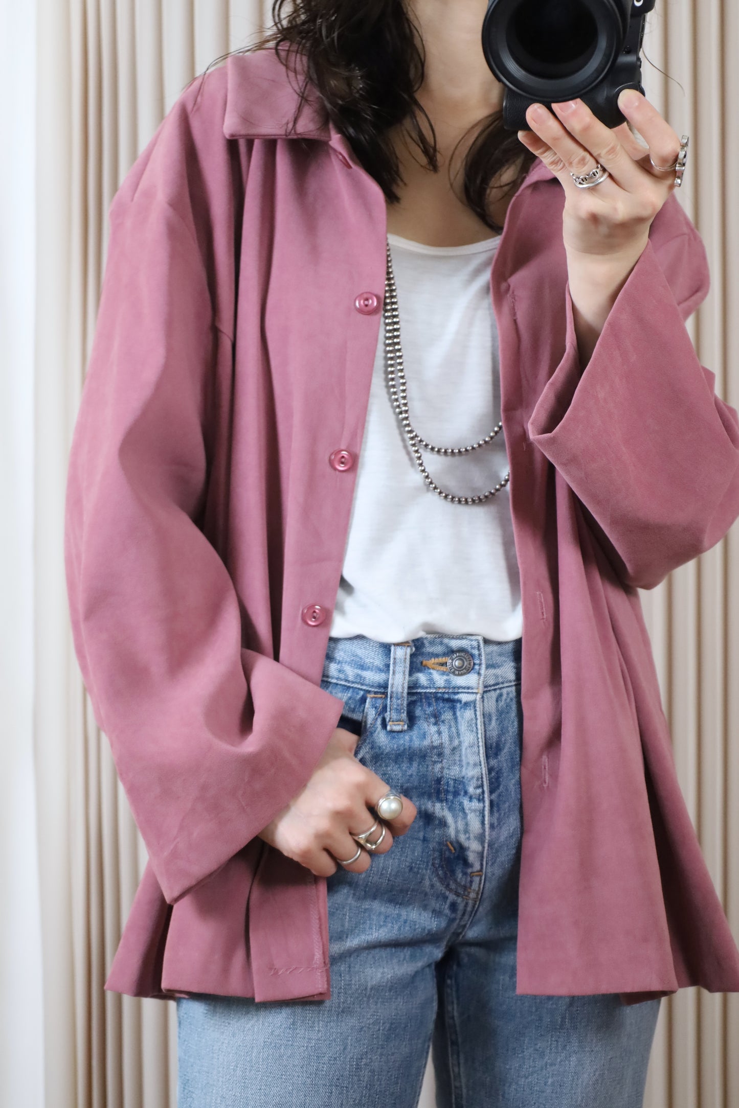 J35 / early2000's EN FOCUS fake suede shirt