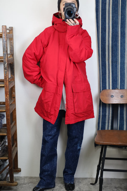 Z427 / 1990's OLD LANDS'END Wool Check Liner Fooded Coat