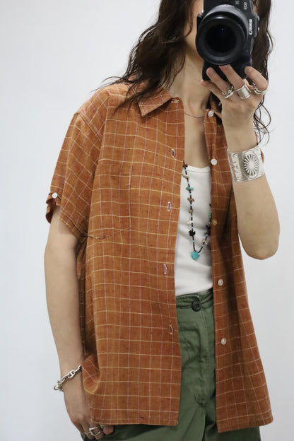 437 / 1950-60's Vintage BoReco Nep Fablic Check Shirt