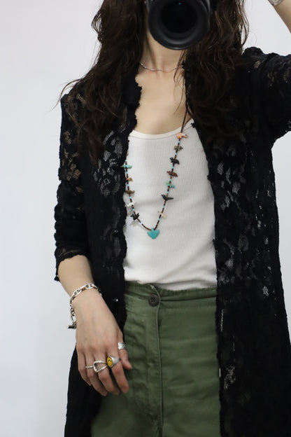 A821 / 2000's ASHLEE black lace long cardigan