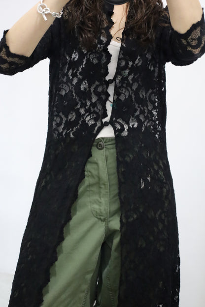 A821 / 2000's ASHLEE black lace long cardigan