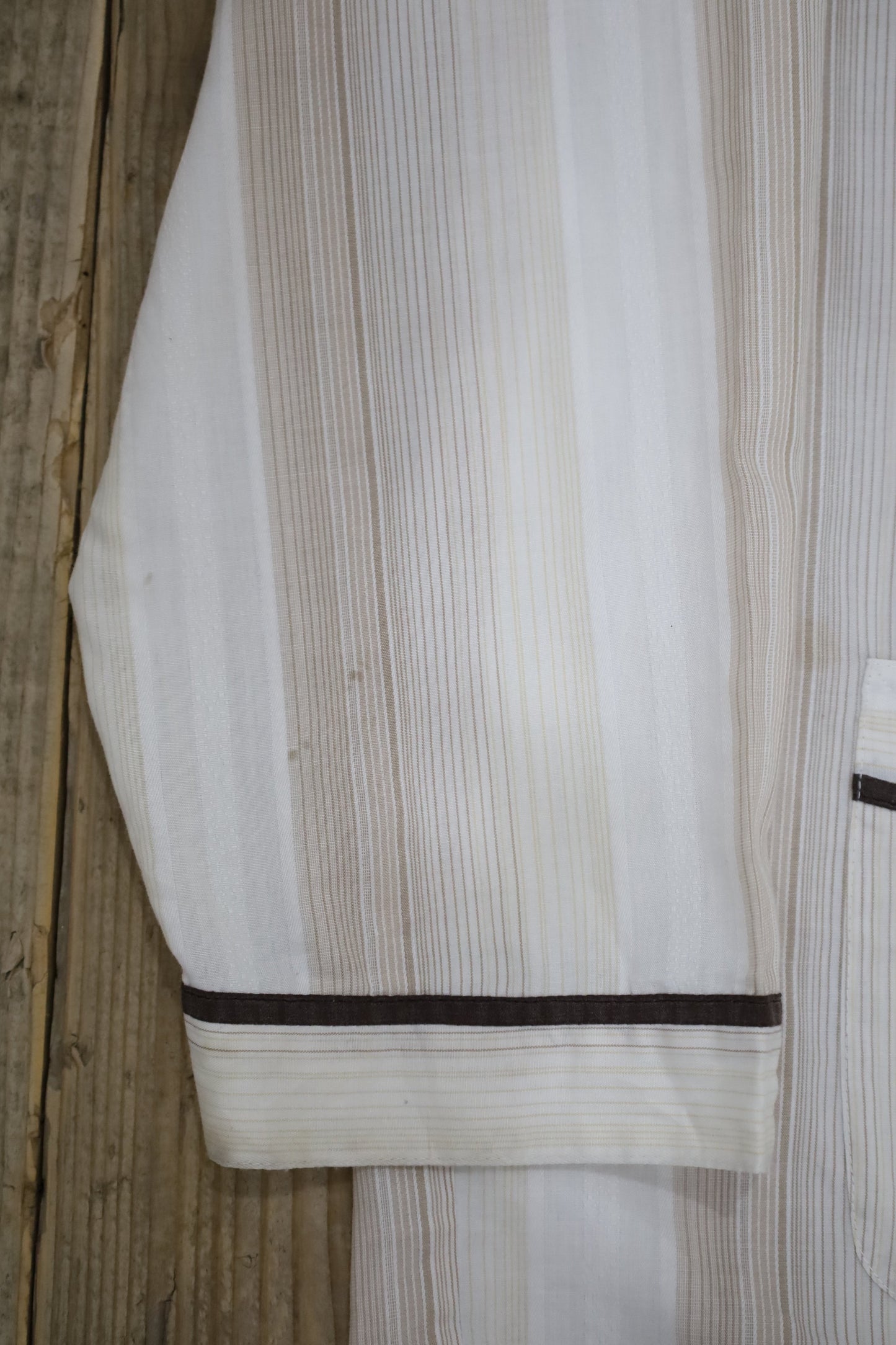 D420 / 1990's PYJAMA KIM HUONG stripe pajama shirt