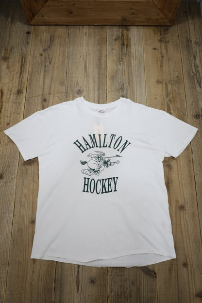 E676 / 1980's OLD Stedman Print Tee HAMILTON HOCKEY