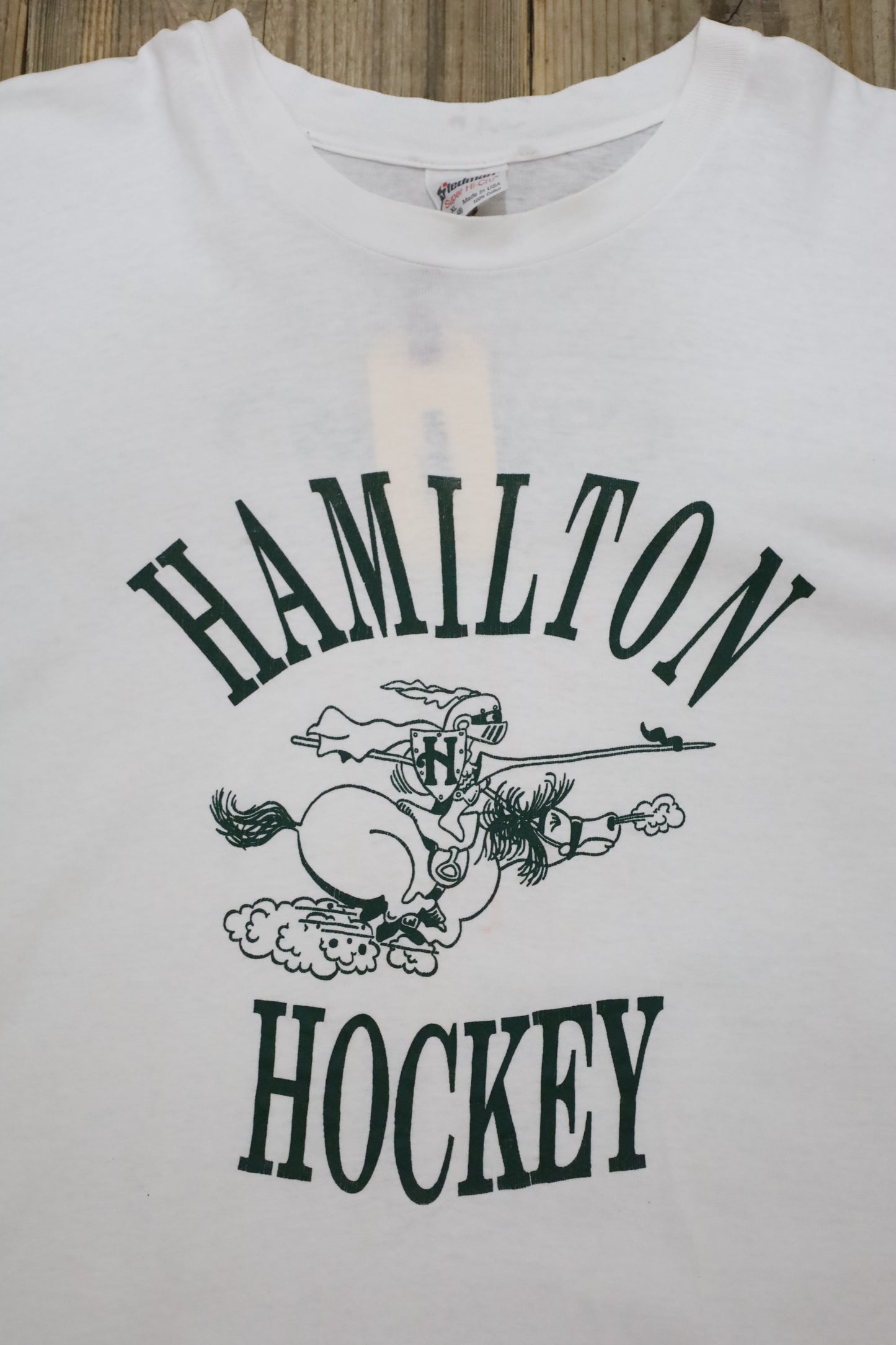 E676 / 1980's OLD Stedman Print Tee HAMILTON HOCKEY