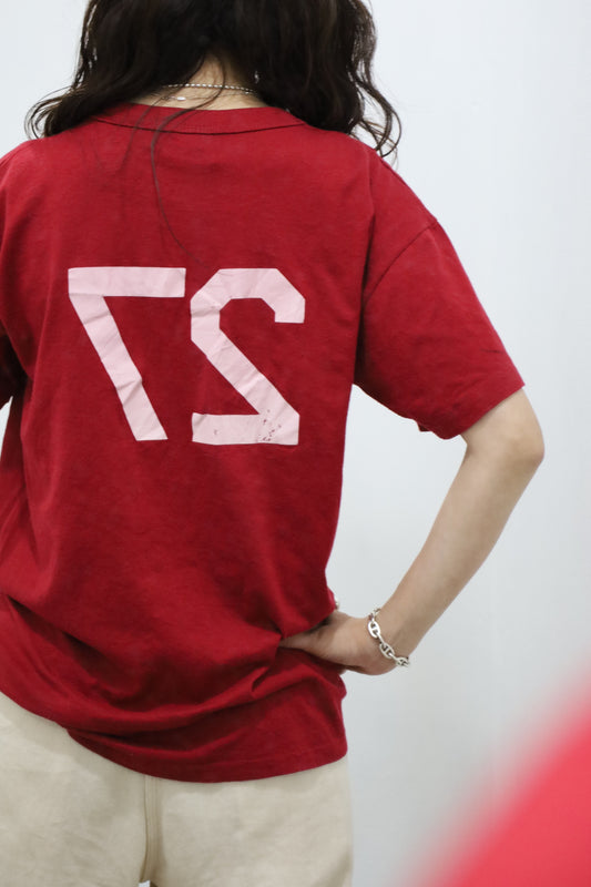 E529 / 1990's OLD RUSSELL ATHLETIC Print Tee VYS