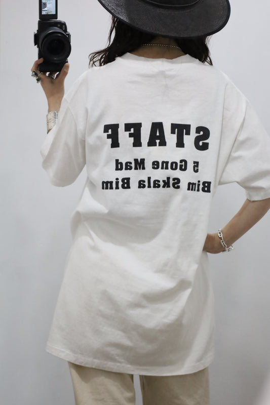 E611 / 1980's OLD Hanes Print Tee Book Print ''STAFF''