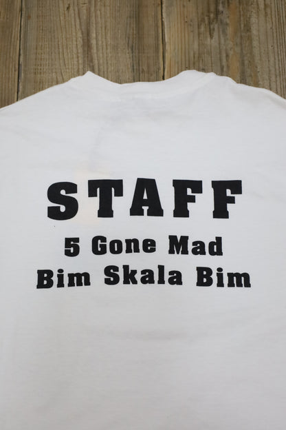 E611 / 1980's OLD Hanes Print Tee Book Print ''STAFF''