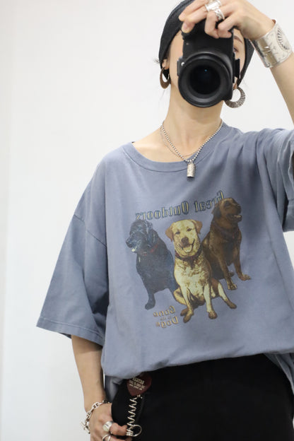 E552 / 1990's WOOL RICH DOG print tee