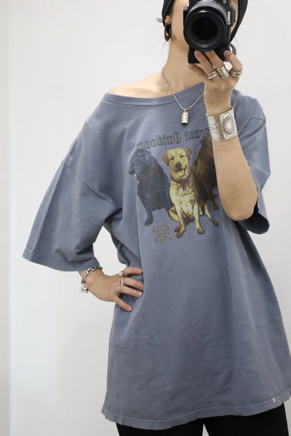 E552 / 1990's WOOL RICH DOG print tee