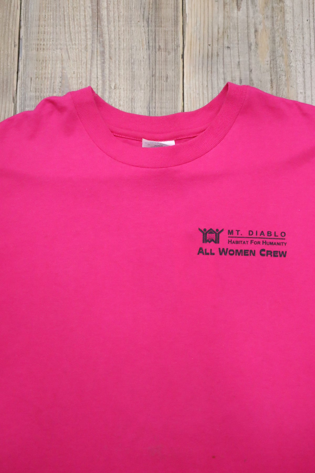 Z617 / early 2000's Hanes WOMAN AT WORK Print T-Shirt