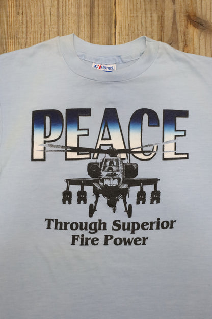B521 / 1980's OLD Hanes PEACE Print T-Shirt