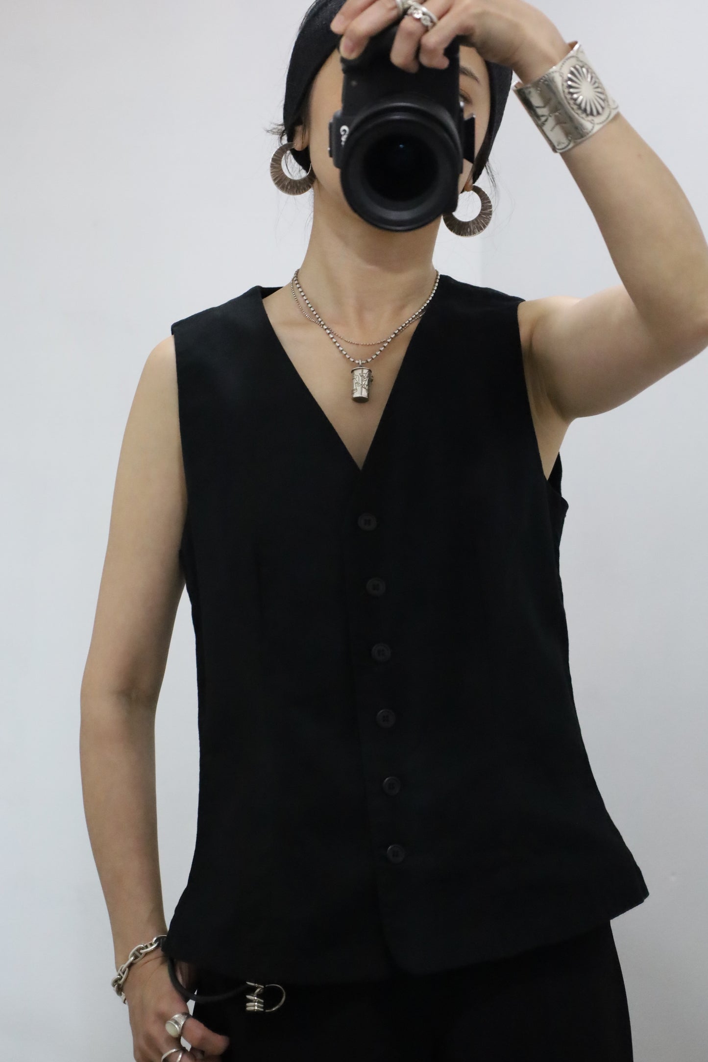 D254 / 1990'sUSED CASUAL MIND cotton×linen vest