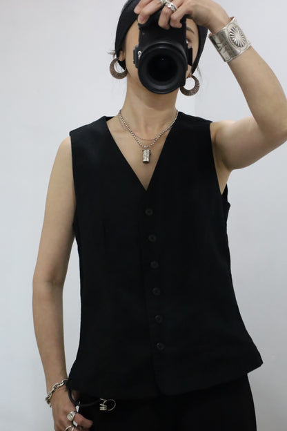 D254 / 1990'sUSED CASUAL MIND cotton×linen vest